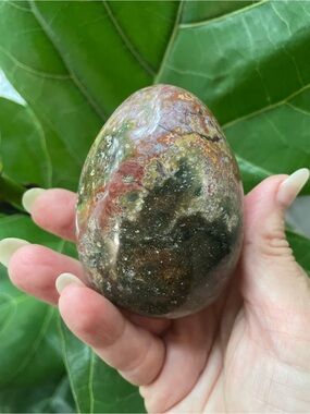 Large ocean Jasper palm stone Boulder polished crystal stone